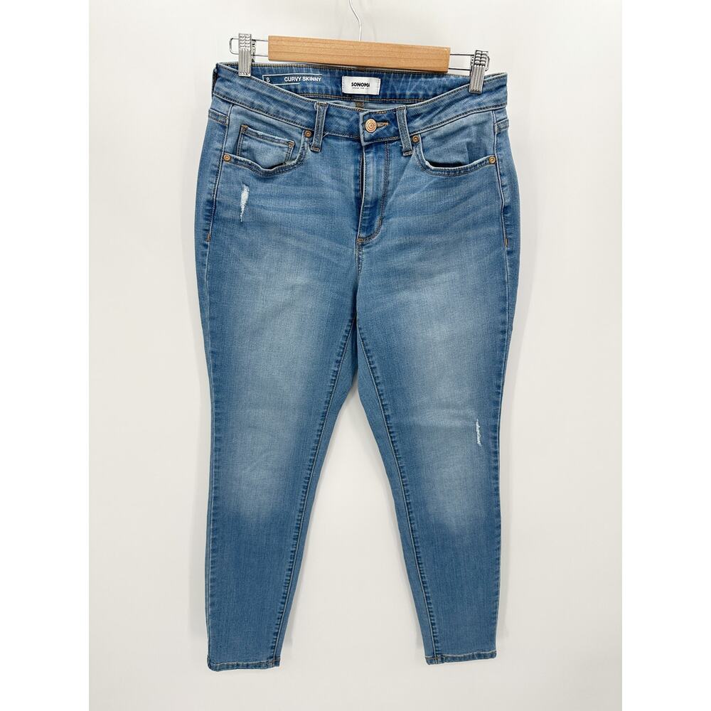 Sonoma‎ Jeans Women 8 Blue Medium Wash Denim Curvy Skinny Cotton Blend - Picture 9 of 9